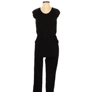 Laundry Shelli Segal Beaded Black Jumpsuit Sz 4